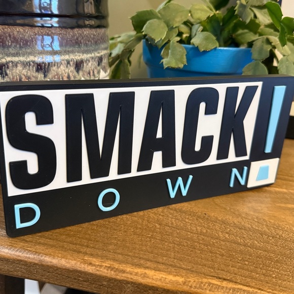 Smackdown WWE Wall Plaque: Vintage Wrestling Decor for Man Cave - Picture 2 of 3